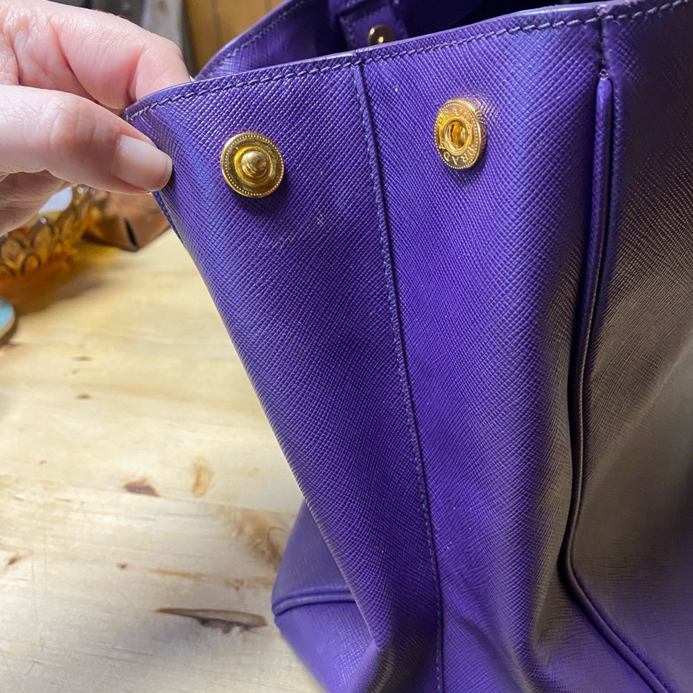 Prada Saffiano Lux Leather Purple Tote - Picture 11 of 12